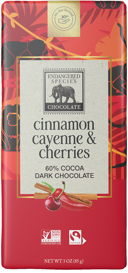 Cinnamon, Cayenne & Cherries 60% Dark Chocolate