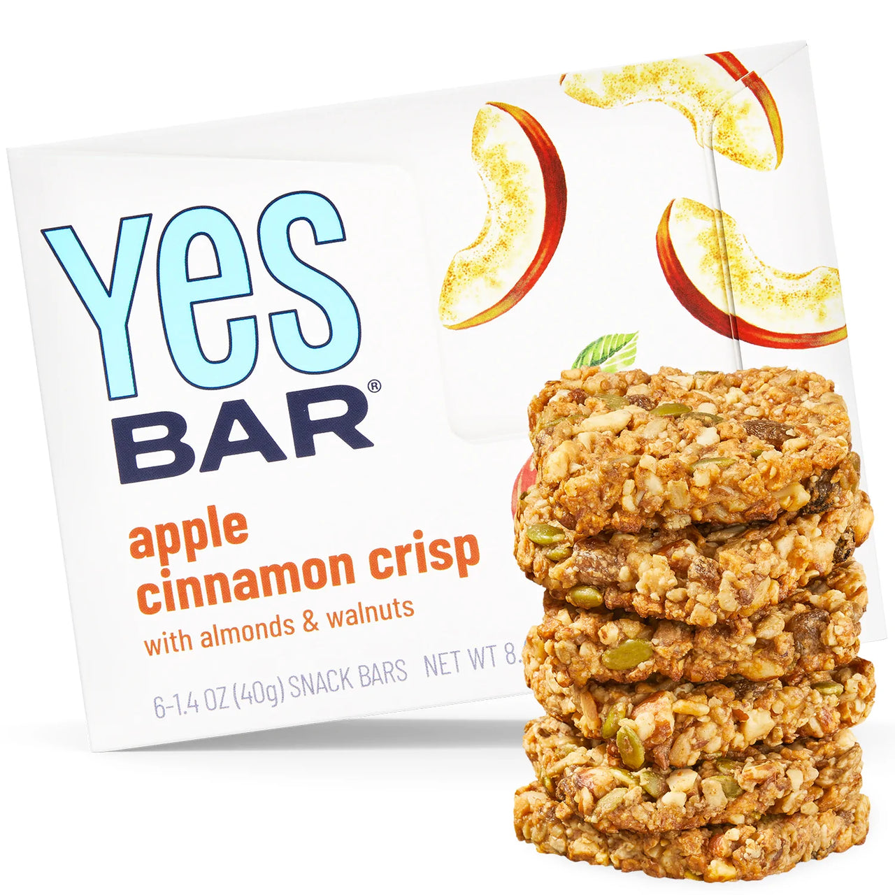 YES BAR - World's Best Tasting Snack Bar® - Apple Cinnamon Crisp - Snack Bar gourmet a base de plantas