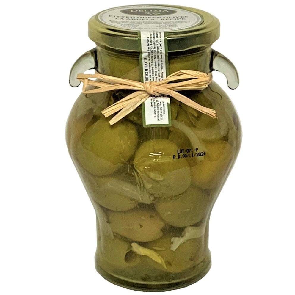 Delizia Pitted Queen Gordal Olives - "La Abuela Recipe" (with onion)