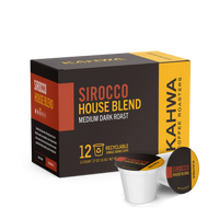 Thumbnail for Kahwa Coffee - Sirocco House Blend, Medium Dark Roast, Box of 12 K-Cups