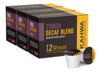 Thumbnail for Kahwa Coffee - Café de mezcla descafeinado Zonda, tostado medio oscuro, caja de 12 K-Cups